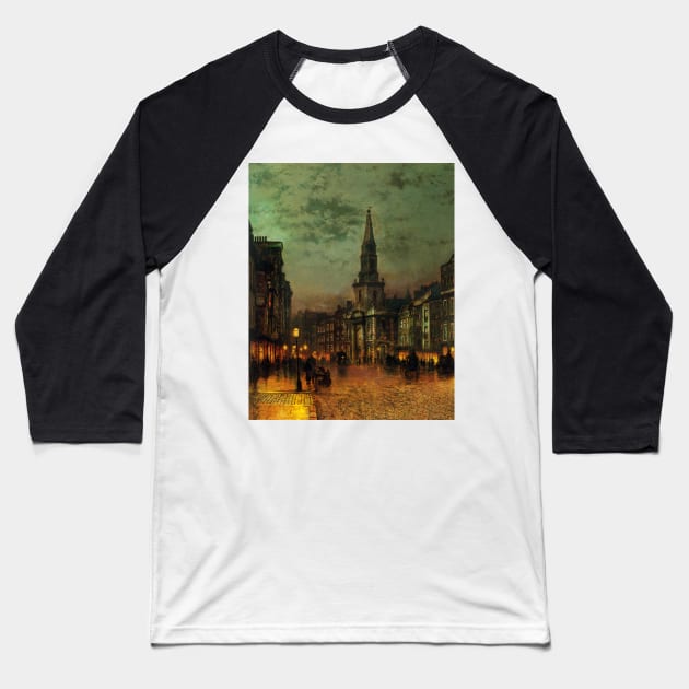 Blackman Street London by John Atkinson Grimshaw Baseball T-Shirt by Classic Art Stall